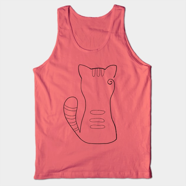 Cat Silhouette with Stripes Tank Top by alisadesigns